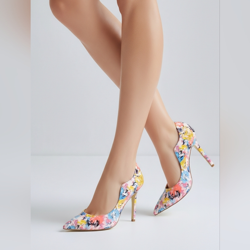 Bebe Floral Stiletto Heels